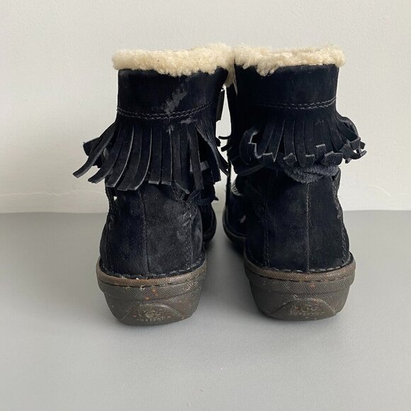 Ugg Gaviota Suede Sheepskin Fringe Ankle Boots Sz 7​​​​​ - Picture 6 of 13